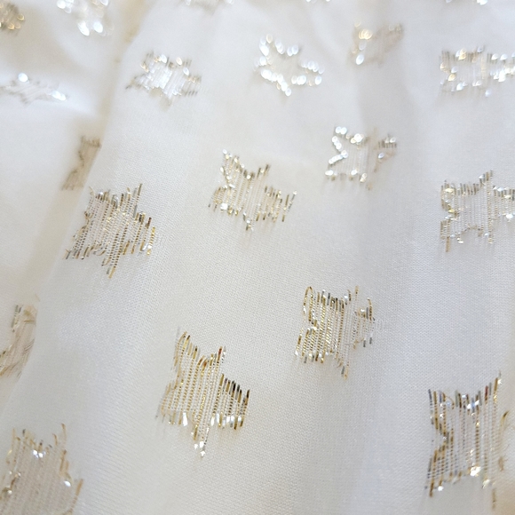 NWOT RARE White Temperley London Metallic Star Jacquard Silk Tiered Maxi Dress - Picture 7 of 16